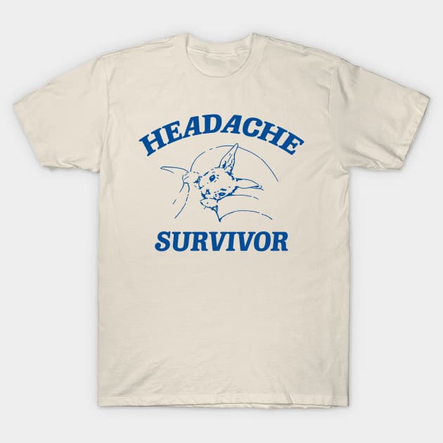 Headache survivor T Shirt, Meme T Shirt, Vintage Cartoon T Shirt, Aesthetic Tee, Unisex T-Shirt by Y2KERA